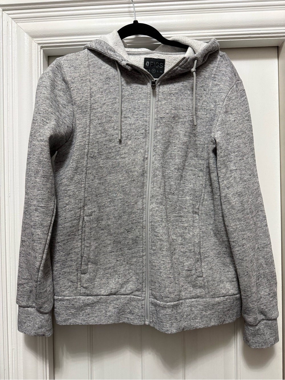 Figs Heather Gray Full-Zip Hoodie